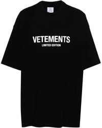 Vetements - T-Shirt En Coton À Logo Imprimé - Lyst