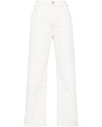 MM6 by Maison Margiela - Embroidered-Logo Straight-Leg Trousers - Lyst