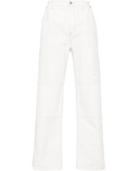 MM6 by Maison Martin Margiela - Straight Broek Met Geborduurd Logo - Lyst