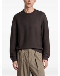 Giorgio Armani - Ribbed-Knit Crew-Neck Sweatshirt - Lyst