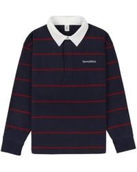 Sporty & Rich - Striped Long-Sleeve Polo Shirt - Lyst