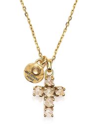 Goossens - Quartz-embellished Cross-pendant Necklace - Lyst