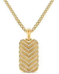 David Yurman - 18Kt Chevron-Tag Diamond Pendant - Lyst