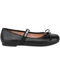 Love Moschino - Strap Bow Ballet Flats - Lyst
