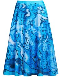 Marni - Painterly-print A-line Skirt - Lyst