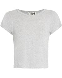 ÉTERNE - Cropped T-Shirt Met Ronde Hals - Lyst
