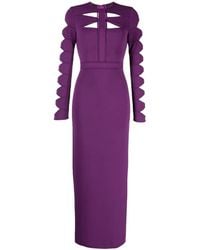 Elie Saab - Vestido de punto con aberturas - Lyst