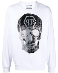 Philipp Plein - Skull Logo-print Crew-neck Sweatshirt - Lyst