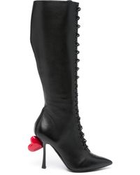 Moschino - Sweet Heart 105mm Leather Boots - Lyst