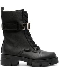 Guess - Madox Logo-Plaque Boots - Lyst