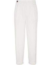 Brunello Cucinelli - Mid-rise Tapered-leg Trousers - Lyst