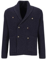 Al Duca d'Aosta - Double-Breasted Shawl-Collar Cardigan - Lyst