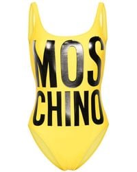 Moschino - Badpak Met Open Rug En Logoprint - Lyst