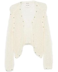 forte_forte - Open-Knit Bead-Embellished Cardigan - Lyst