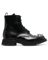 Alexander McQueen - Studded Combat Boots - Lyst