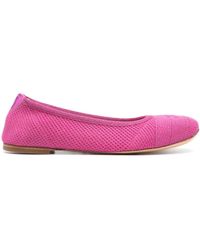 Casadei - Lurex-Detail Knitted Ballerina Shoes - Lyst