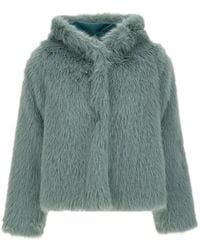 Kaos - Hooded Faux-Fur Jacket - Lyst