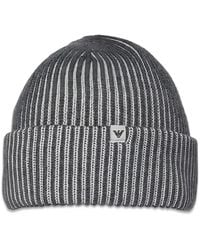 Emporio Armani - Ribbed-Knit Beanie Hat - Lyst