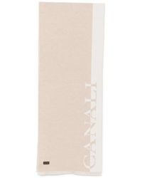 Canali - Logo-Print Fringed-Edge Scarf - Lyst