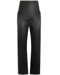 Alberta Ferretti - Pleated Leather Trousers - Lyst