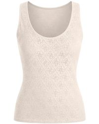 Guess - Rhinestone-Embellished Logo-Print Top - Lyst