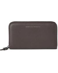 Brunello Cucinelli - Calfskin Wallet With Shiny Zipper Pull - Lyst
