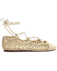 Alexandre Birman - Ballerina Tresse Woven Leather Lace-up Ballerina Shoes - Lyst