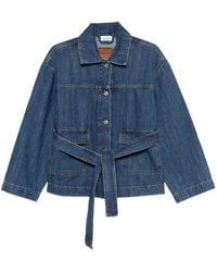 P.A.R.O.S.H. - Cojin Belted Denim Jacket - Lyst
