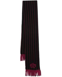 Barrie - Stripe-Print Logo-Crest Scarf - Lyst