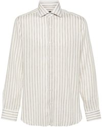 Barba Napoli - Spread-Collar Striped Shirt - Lyst