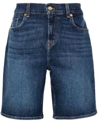 7 For All Mankind - Halbhohe Jeans-Shorts - Lyst