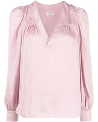 Zadig & Voltaire - Telia V-Neck Blouse - Lyst
