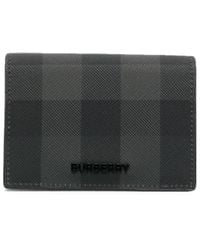 Burberry - Logo-Lettering Checked Wallet - Lyst