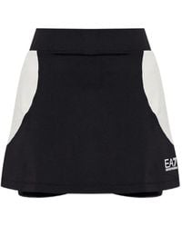 EA7 - Jupe-Short À Logo Imprimé Et Empiècements - Lyst
