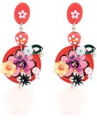 Amir Slama - Floral-Print Drop Earrings - Lyst