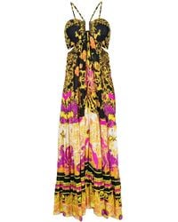 CAMILLA - Printed Gathered Cut-Out Dress - Lyst