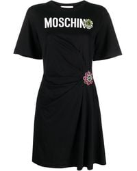 Moschino - Logo-print Cotton Minidress - Lyst