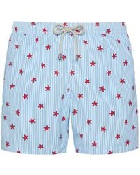 MC2 Saint Barth - Starfish-Print Striped Swim Shorts - Lyst