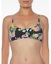 Banana Moon - Wino Wailani Floral-Print Pleated Bikini Top - Lyst