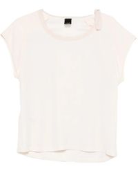 Pinko - T-Shirt With Side Bow On The Neck - Lyst