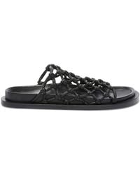 Jil Sander - Mesh Leather Sandals - Lyst