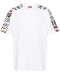 Missoni - T-shirt in cotone con dettaglio zigzag - Lyst
