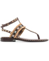 Ash - Bead-Embellished Leather Sandals - Lyst