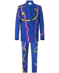 Moschino - Graphic-Pattern Virgin-Wool Suit - Lyst