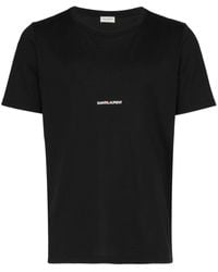 Saint Laurent - Camiseta con logo estampado - Lyst