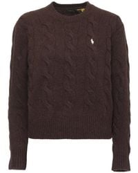 Polo Ralph Lauren - Cable-Knit Logo-Embroidered Sweater - Lyst