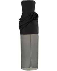 Carolina Herrera - Strapless Gown With Sheer Organza Skirt - Lyst