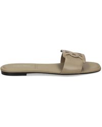 Calvin Klein - Ck Provence Logo Leather Sandals - Lyst