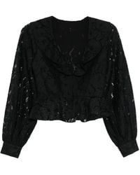 Cynthia Rowley - V-Neck Lace Blouse - Lyst