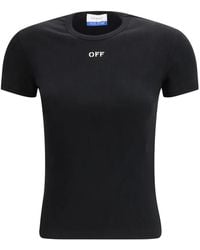 Off-White c/o Virgil Abloh - Off Stamp Ribbed Basic T-Shirt - Lyst